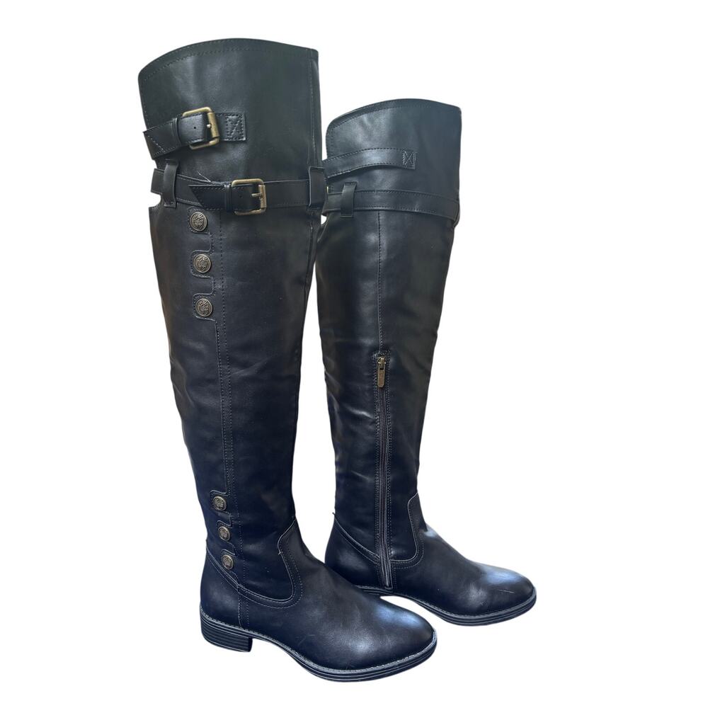 Libby Edelman Padma Black OTK Riding Boots 7.5M